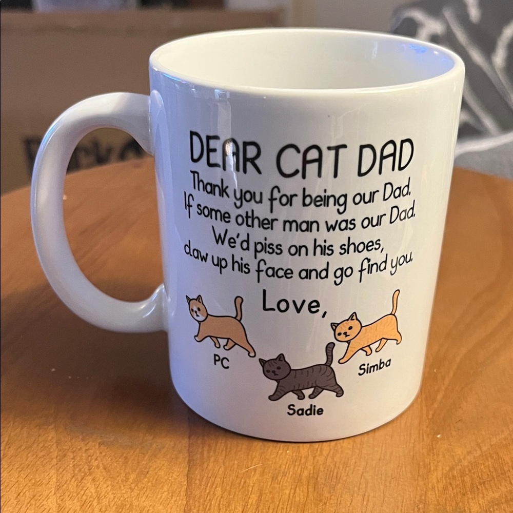 Cat Dad Mug - White Ceramic